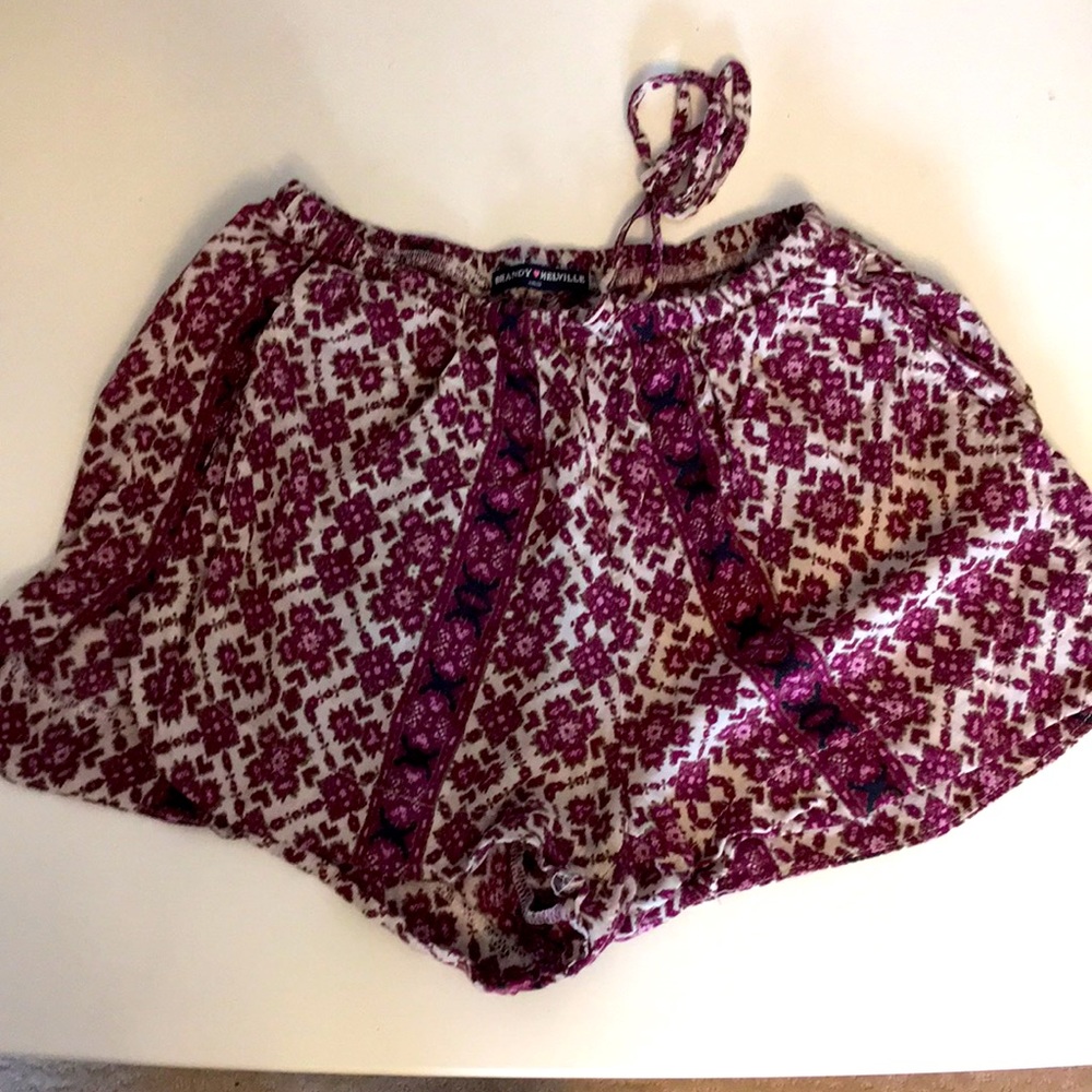 Brandy Melville Drawstring Patterned Shorts